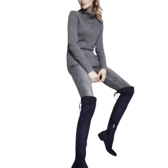 Marc Fisher Humor 2 Faux Suede Over-The-Knee Boots Black Size 8.5 Flat OTK - Picture 2 of 8